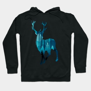 Blue Forest Deer Hoodie